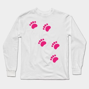 Animal Tracks Paw Prints Long Sleeve T-Shirt